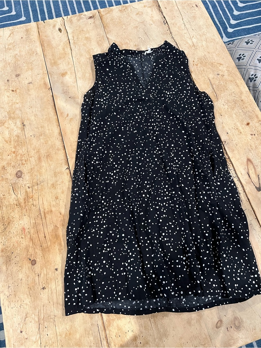 Eileen Fisher black and white print shift dress, Large